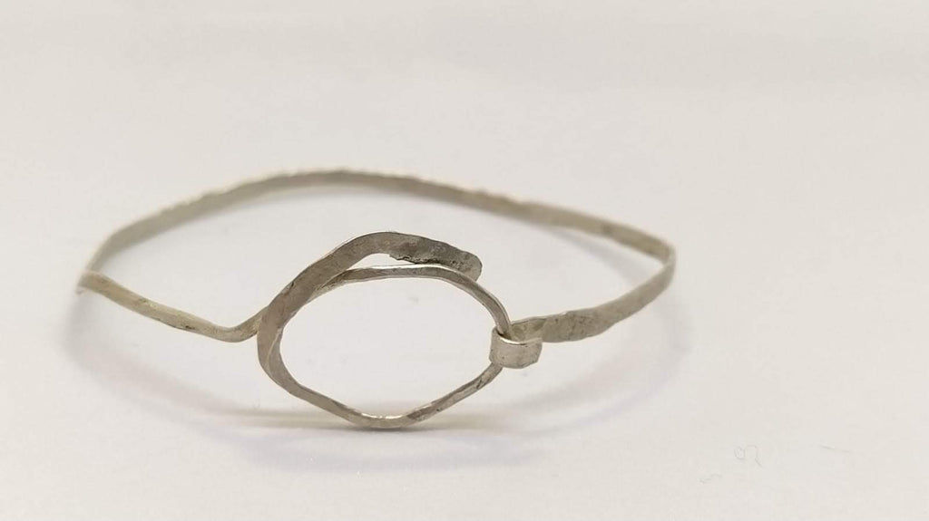 Sterling silver hammered bracelet
