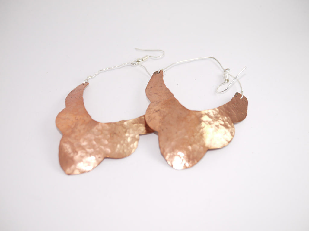 Hammered Copper Earrings